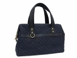 1円 ■極美品■ LOUIS VUITTON ルイヴィトン M92411 モノグラムミニ ジョセフィーヌ トート ハンドバッグ TSTブルー ネイビー系 BG7852