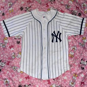 マジェスティック「ニューヨークヤンキース」ベースボールシャツ ユニフォーム /130 MLB NYY