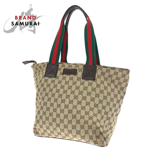 GUCCI グッチ シェリーライン ブラウン 茶 ベージュ GGキャンバス 131231 トートバッグ ハンドバッグ レディース 403944