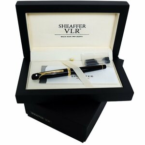 【1円/ほぼ未使用】シェーファー SHEAFFER VLR グロッシーブラック ゴールドトリム 万年筆 14Kペン先 M 中字 両用式 カートリッジ 箱ケース