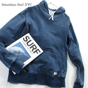 【Saturdays Surf NYC サタデーズサーフ】海男のデイリーウェア◎ インディゴ 裏毛 スウェットパーカー!!