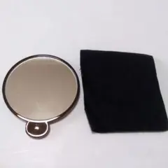 手鏡　ミラー　小サイズ　メイクアップ品　持ち運び　携帯袋入り　化粧小物