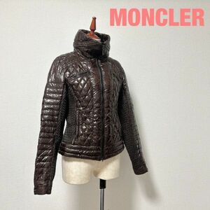 A0006★10 MONCLER モンクレール レディース ステッチデザイン タイト ダウン ジャケット ブルゾン ダークブラウン size1