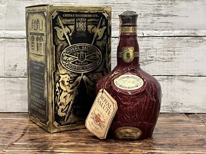 ◯【未開栓】ROYAL SALUTE ロイヤルサルート 21年 700ml 40％ 赤ボトル 巾着付き スコッチ ウイスキー 陶器ボトル 保管品 ◯