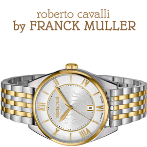 新品1円 フランクミュラー＆ロベルトカヴァリWネーム【roberto cavalli BY FRANCK MULLER】クオーツ 腕時計スイス製 メンズ 未使用 本物