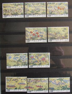 B103,1970年代中国、中華民国、台湾の特殊切手、普通切手など80点以上、未使用品、時代絵巻物、美術絵画、民話、普通切手は様々で写真確認