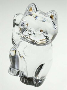 n223 Baccarat バカラ クリスタル ラッキーキャット 招き猫 フィギュリン オブジェ 飾物