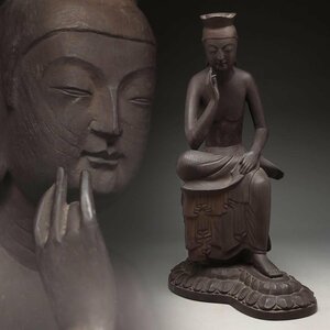 ER550 仏教美術 国宝写し 広隆寺「弥勒菩薩半跏思惟像」・宝冠弥勒 高55cm 重5.2kg・仏像・佛像