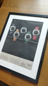 オメガ 新聞広告 OMEGA シーマスター Seamaster オリンピック広告 olympic レア 額付き 腕時計
