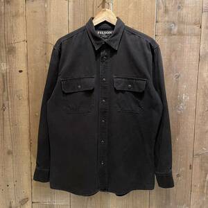 【サイズ M】FILSON コットン キャンバス シャツ ジャケット ビンテージ アメリカ古着 USA 90s フィルソン 黒 ブラック