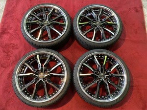 軽カー全般　Wedsクレンツェ　ヴェラーエ　Fr6.0J‐17+41　Rr6.0J‐17+39　100　4H73Φ　FRONWAY　EURUS08　165/40R17　2021年製４本セット