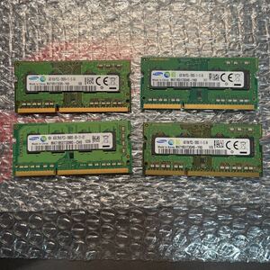 【4枚/計16GB】SAMSUNG PC3L-12800S 4GB 8チップ ddr3l-1600 so-dimm ノートパソコン向けメモリ