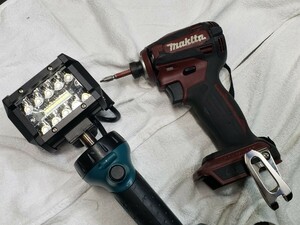 18V改LEDライトプチカスタム マキタTD172インパクトドライバー セット 検)作業灯 投光器 レシプロソーマルチツール丸ノコDIYガレージ改造