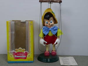 中古 保管品 Disney CLASSICS Pinocchio ピノキオマリオネット スタンド付 ELCO クリスマスソング ヴィンテージ 玩具 ディズニー