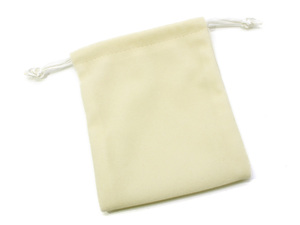 ベロア 巾着袋 ポーチ ギフト ラッピング ベージュ (12cm×10cm) (10個)