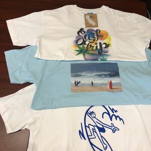 Ocean Pacific オーシャンパシフィック 新品未使用タグ付き 半袖Tシャツ 3点セット フリーサイズ ホワイト ブルー 50th 記念Tシャツ Op