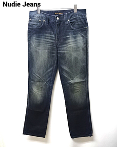 W32 L32【Nudie Jeans SLIM JIM NJ3121 USED BLUE COATED ヌーディージーンズ デニムパンツ スリム ジム ユーズド ブルー コート】