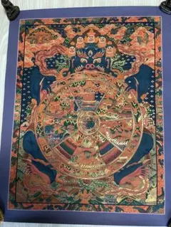 《 チベット密教　新品 》 手描き　タンカ　曼荼羅　六道輪廻　44