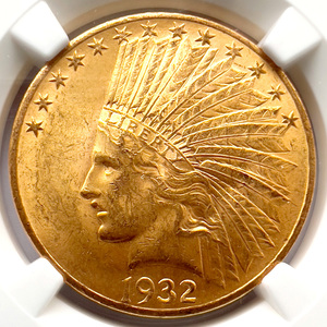 【MS63】1932年 インディアンヘッド アメリカ リバティー イーグル 10ドル 金貨 NGC MS63 PCGS