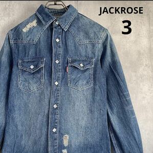 ジャックローズ　JACKROSE デニムシャツ　サイズ3 長袖シャツ