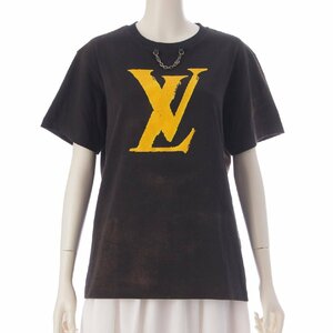【ルイヴィトン】Louis Vuitton　24SS グラフィック LVプリント コットン Tシャツ トップス 1AFDV9 ブラック L 【中古】206109