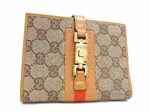 1円 ■美品■ GUCCI グッチ ジャッキー GGキャンバス 6穴式 手帳カバー スケジュール帳 ステーショナリー レディース ベージュ系 AX5782