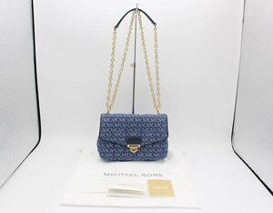 【美品】マイケルコース デニム チェーン ショルダーバッグ 30S1G1SL1C キルティング ブルー系 MICHAEL KORS z24-899 中古品 z_b