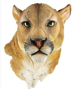 ピューマ 頭部 壁彫刻 彫像 / 北アメリカ ネコ科 サバンナ 草原 動物園 貴賓室 VIPルーム お祝い（輸入品）