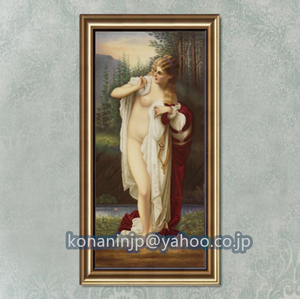 新品推薦◆ 官能美女 裸婦 人物画 油彩 絵画 寝室 装飾品 美人画 額縁付き 40cm*80cm 