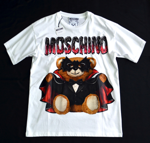 未使用品 新品級 MOSCHINO モスキーノ バットテディベア クルーネックTシャツ size S メンズ カジュアルに オーバーサイズ トップス