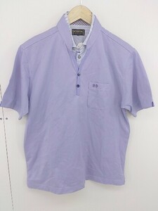 ◇ McGREGOR マックレガー レイヤードカラー 半袖 ポロシャツ サイズL パープル メンズ