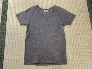 H.R.MARKET/ハリウッドランチマーケット 霜降り H刺繍Tシャツ サイズ２