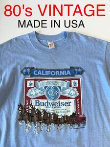 83年 コピーライト バドワイザー Budweiser CALIFORNIA ビンテージ Tシャツ アメリカ製 Wright