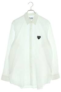 プレイコムデギャルソン PLAY COMME des GARCONS AZ-B004 サイズ:L AD2022ハートワッペン長袖シャツ 中古 FK04