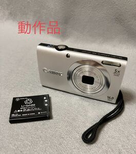 [T2829]Canon Power Shot A2400 IS 5× ZOOM LENS5.0-25.0mm 1:2.8-6.9 コンパクトデジタルカメラ デジカメ バッテリー　NB-11L シルバー