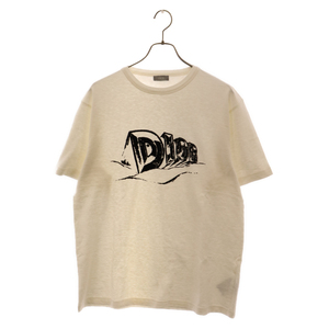 DIOR ディオール 23AW スラブコットンジャージー ロゴ クルーネック カットソー 半袖Tシャツ ホワイト 393J696A0849