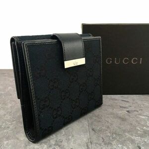 ☆送料無料☆ 極美品 GUCCI Ｗホック財布 035.3661.2249 ブラック 箱付き 496