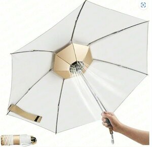 扇風機付き日傘 LEDライト付き ゴルフ傘パラソル 充電式 ファン 遮光 UVカット 99.9% 1級遮光 女性 晴雨兼用 耐風撥水 軽量 熱中症対策