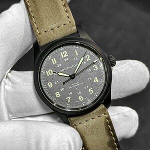 【付属完備 / 交換用ラバーベルト】HAMILTON ハミルトン カーキ フィールド チタニウム オート 38mm H70215880（H702150）