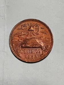 ◆メキシコ　20センタボ　青銅貨　1966年
