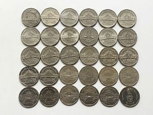 【希少品セール】タイ 5バーツ硬貨 記念デザイン入り 2530年〜2539年 2541年〜2545年 2547年〜2561年 年号違い 各1枚ずつ 30枚 まとめて