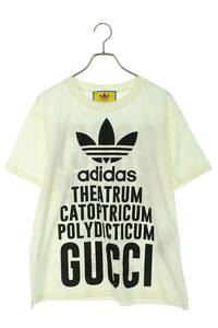 グッチ GUCCI アディダス 616036 XJEW2 サイズ:XS ロゴプリントTシャツ 中古 OM10