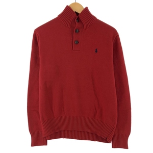 古着 ラルフローレン Ralph Lauren POLO RALPH LAUREN ハーフボタン コットンニットセーター メンズM /eaa344664