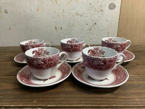 R119 spode スポード　カップソーサー　5客セット　イギリス　ボーンチャイナ ティーカップ 茶器 洋食器 コーヒーカップ