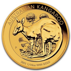 [保証書・カプセル付き] 2021年 (新品) オーストラリア「カンガルー」純金 1/10オンス 金貨