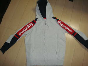 ☆15AW☆Supreme☆Hooded Track Zip-Up Sweat☆シュプリーム☆袖ロゴ☆ジップアップパーカー☆XL☆中古☆