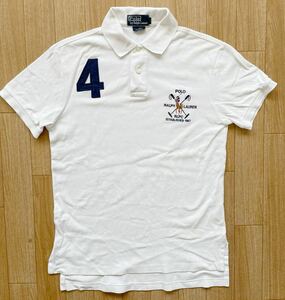 美品　90s　Polo by Ralph Lauren　ポロ ラルフローレン　半袖　ポロシャツ　ホワイト　メンズ　Mサイズ　刺繍ロゴ