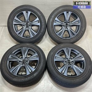 バリ溝 良品 MAZDA マツダ CX-60 純正7.5-18+45 5H114.3 ヨコハマ アドバンV61 2023年製 235/60R18 18インチ 4本セット 002R