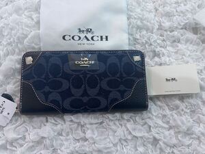 100 新品 COACH コーチ 長財布 ラウンドファスナー シグネチャー F53769