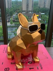 A7723ティッシュケース 犬 フレンチブルドッグ ボックス モダン 北欧 おしゃれ人気かわいい おすすめ インテリア 置物 ゴールド ブラック